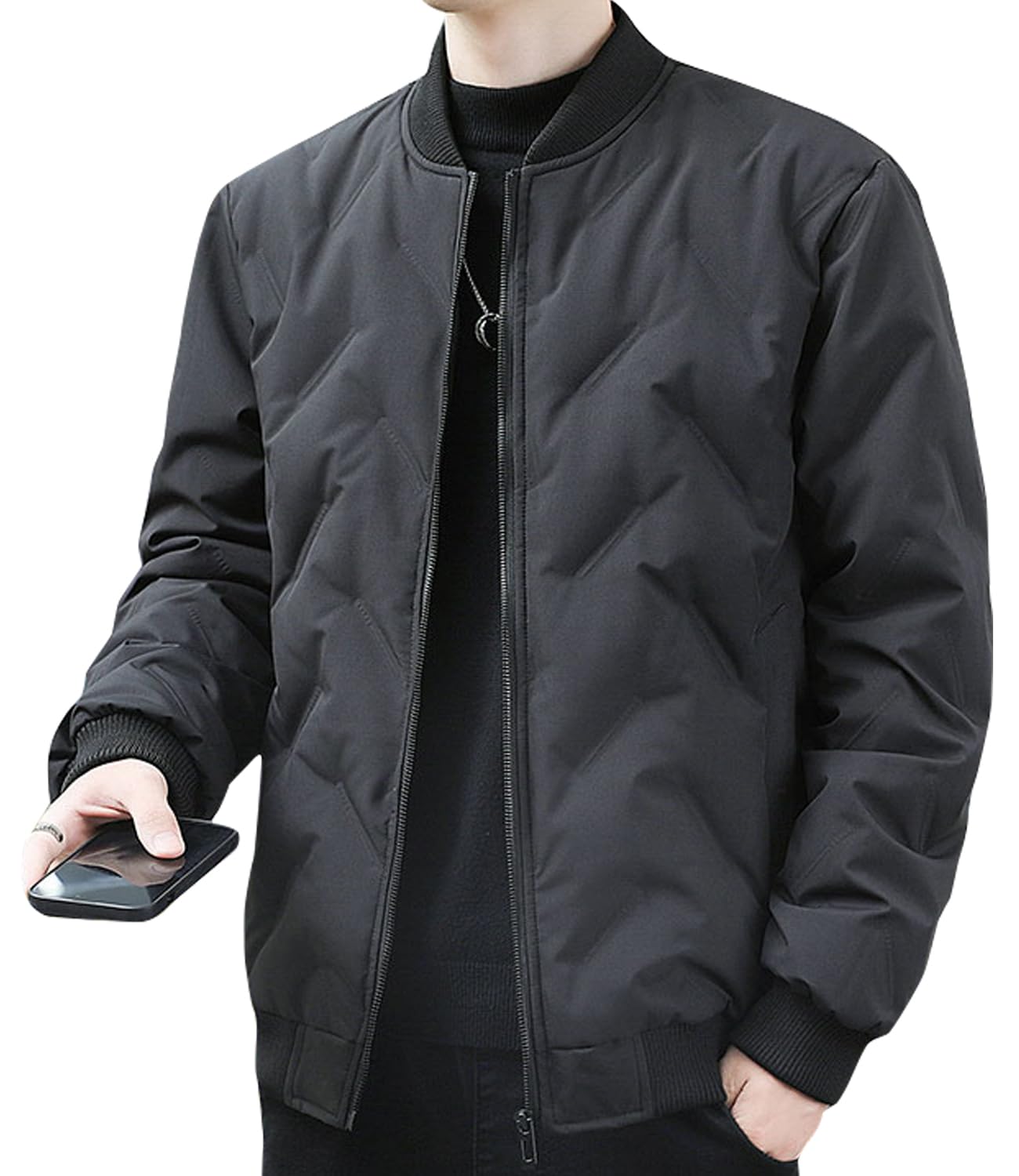 [Bligo] メンズ ダウンジャケット 中綿ジャケット 厚手 無地 おおきいサイズ フル...