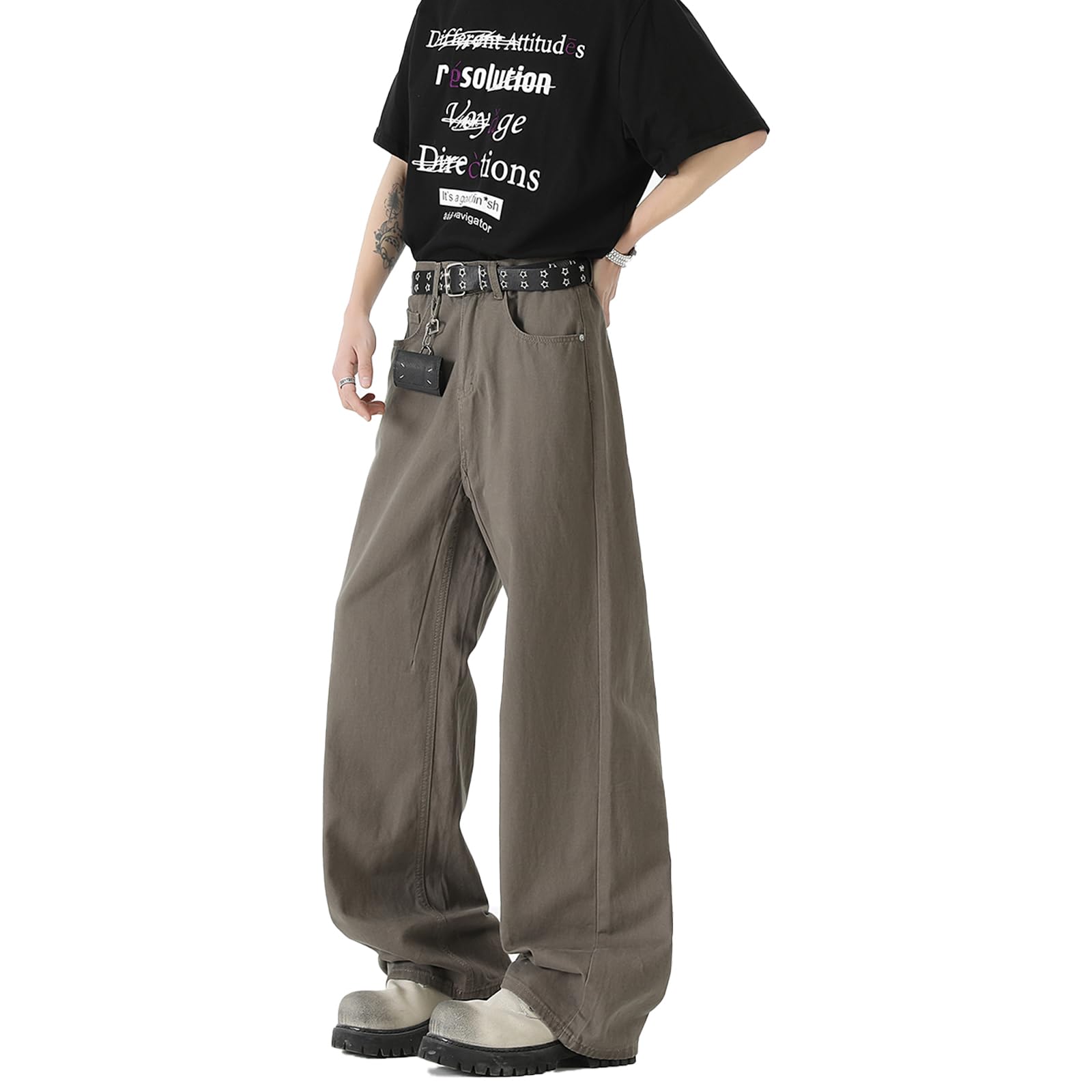 [DOUBLE ART] デニムパンツ メンズ ジーンズ ズボン メンズ スラックス 綿100% ゆったり 無地 カジュア..