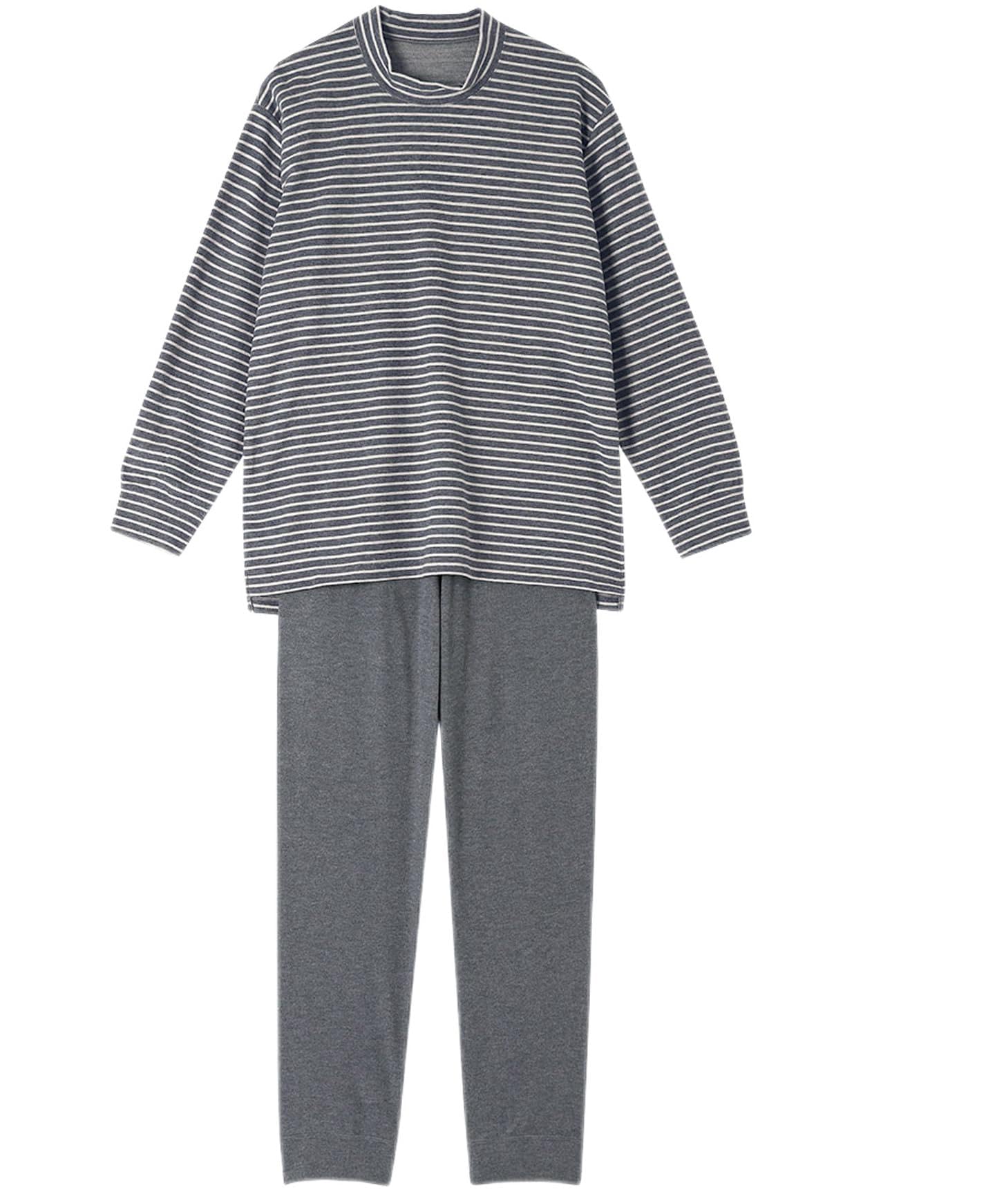 Wacoal RELAX＆SLEEP(ワコール リラックス&スリープ) メンズパジャマ 睡眠科学 長袖 長ズボン ルームウェア 吸湿発熱性(本体) レディースパジャマあり(YDW463) 上下セット かぶりタイプ YGW464 GY Lのサムネイル