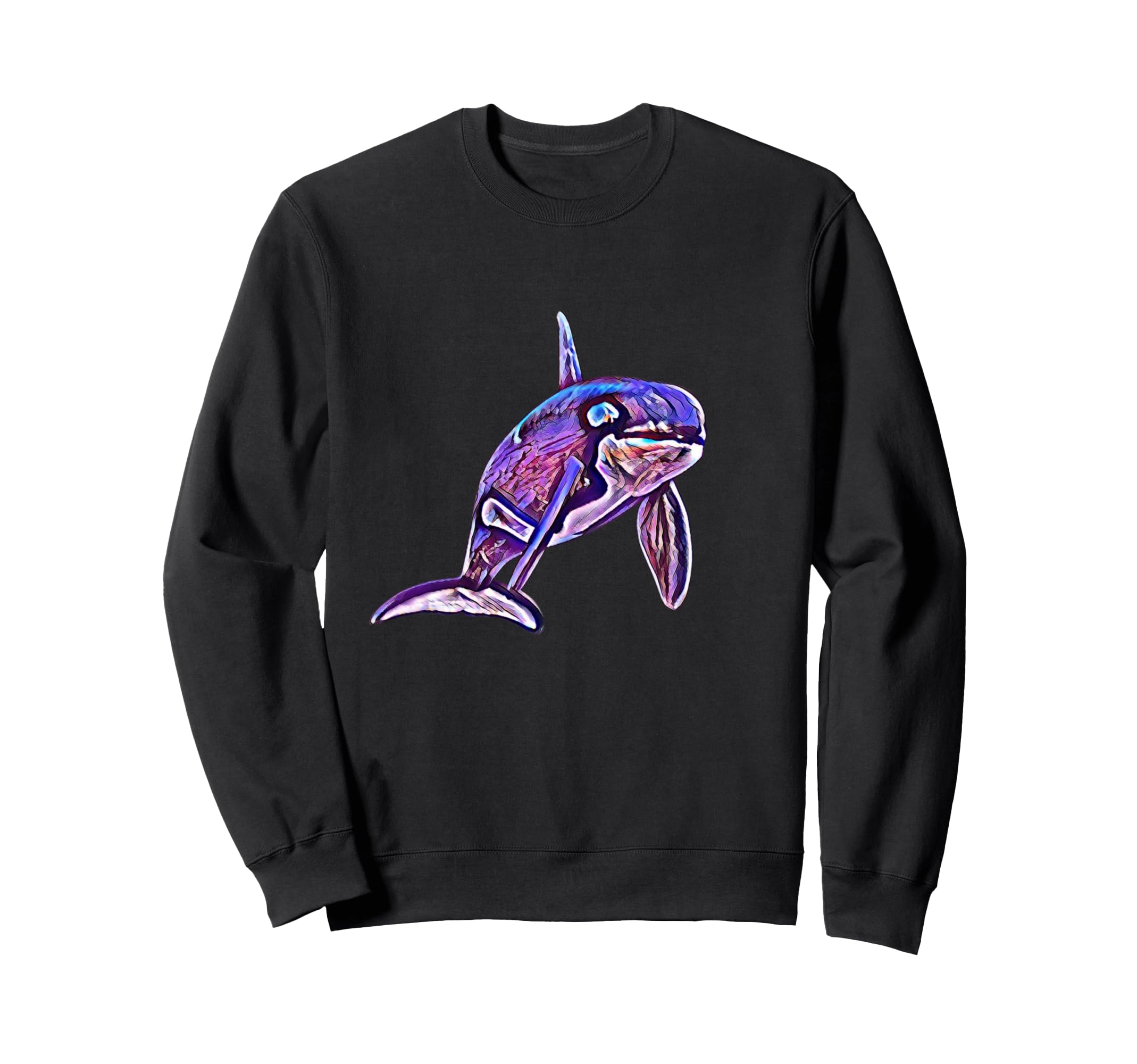 シャチ オルカス クジラ デザイン カラフル 背びれ モチーフ トレーナー