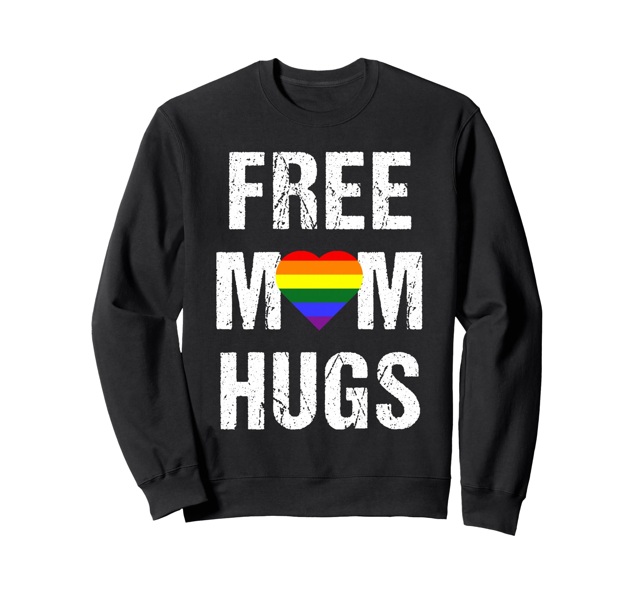 Free Mom Hugs LGBT Gay Pride Vintage Distressed トレーナー