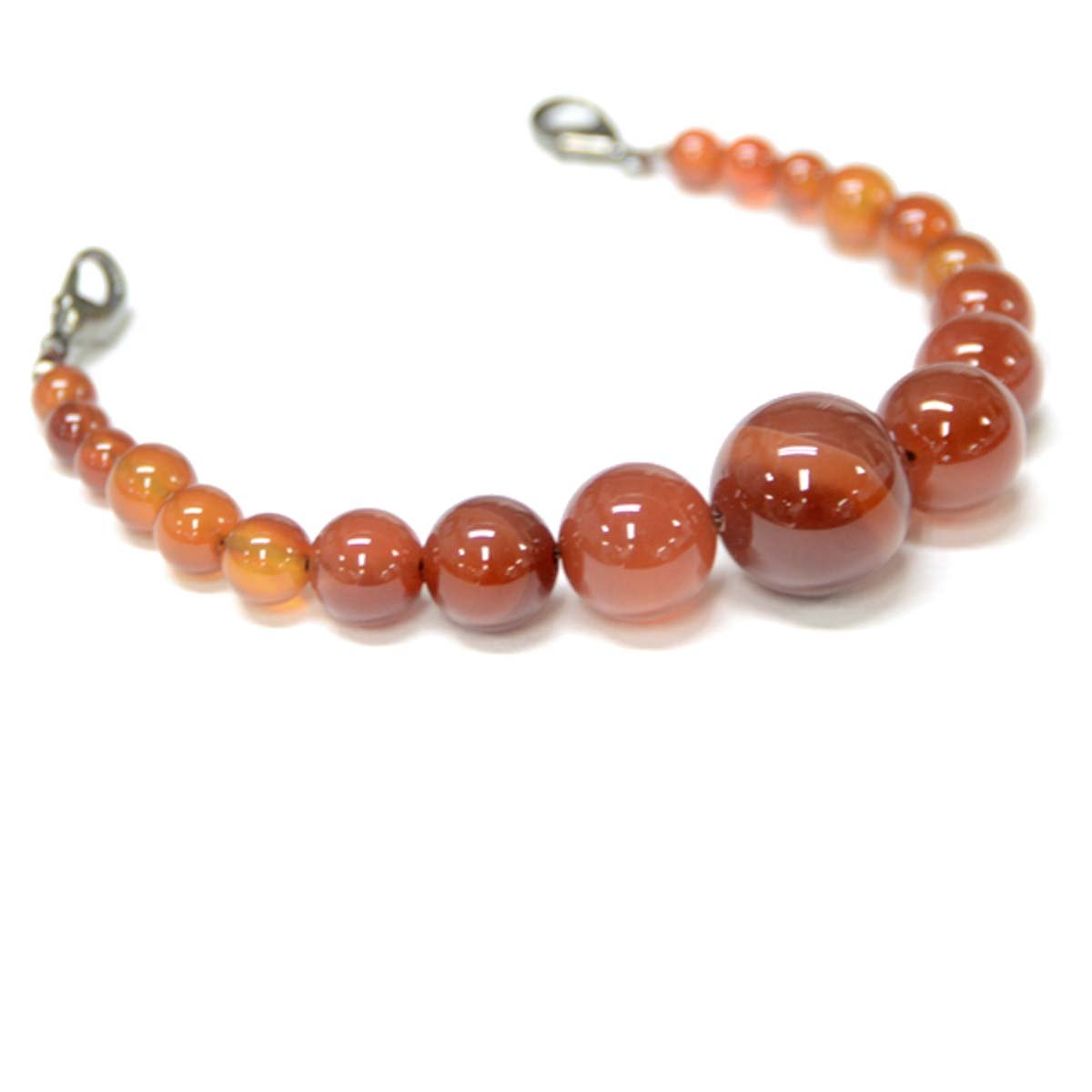 [きものネット商会] 羽織紐【男性用 天然石 瑪瑙/オレンジ 橙茶色 14951】箱入り