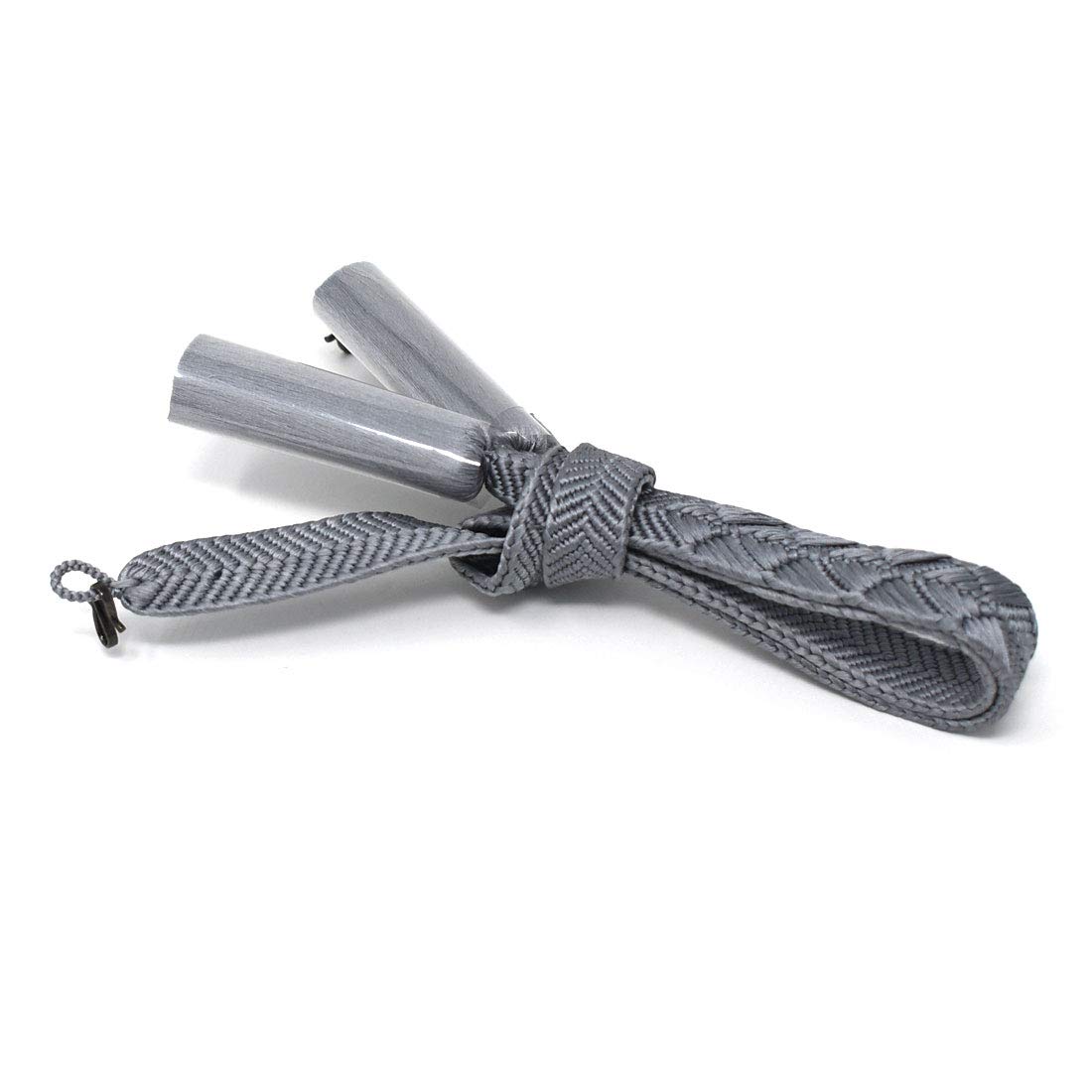 [おしゃれ kimono いろは] 羽織紐 男性用 男物 メンズ 正絹 絹100% 平組 笹波 箱入り (グレー)