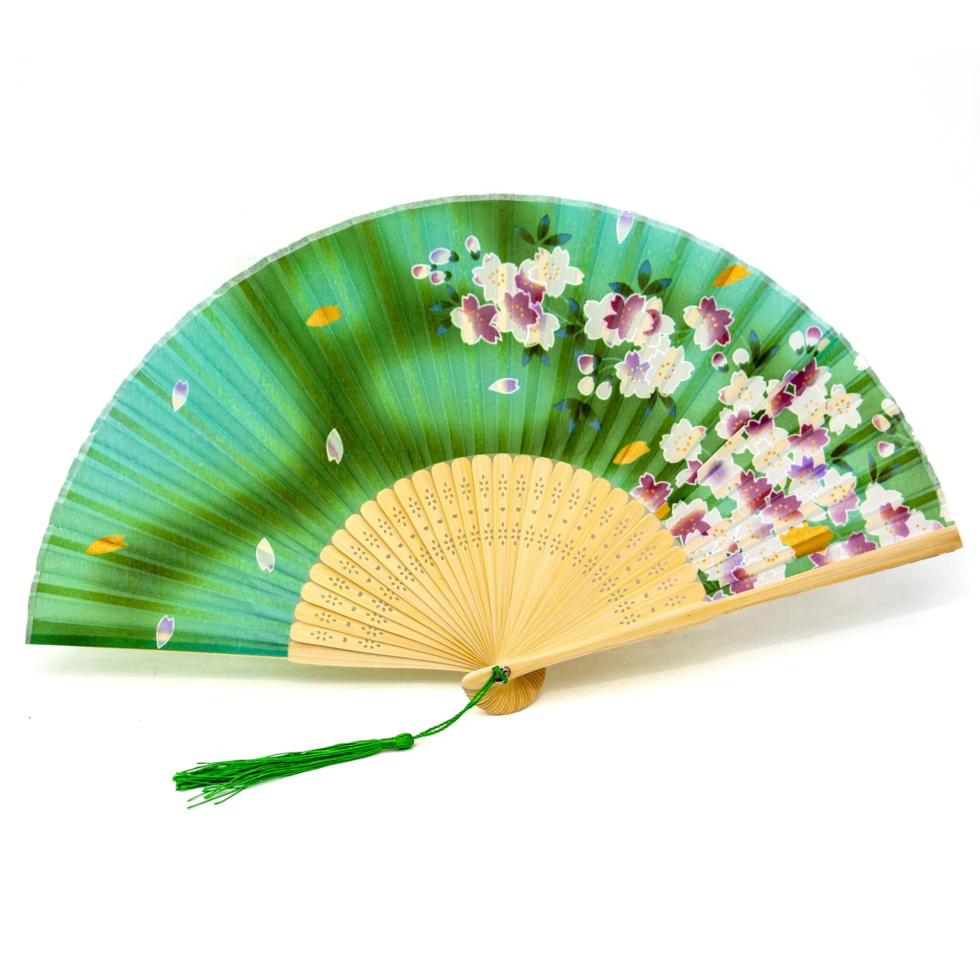 扇子メンズ和柄レディース桜花柄竹竹...