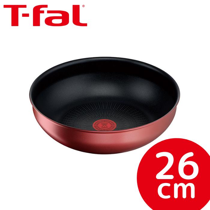 【T-fal/T-FAL/ティファール】インジニオ・ネオ IHルージュ・アンリミテッド ウォックパン26cm【調理機器/IH対応/ガス火対応/オーブン対応/取っ手のとれるフライパン/取っ手別売り】[家庭用品][7821-1]
