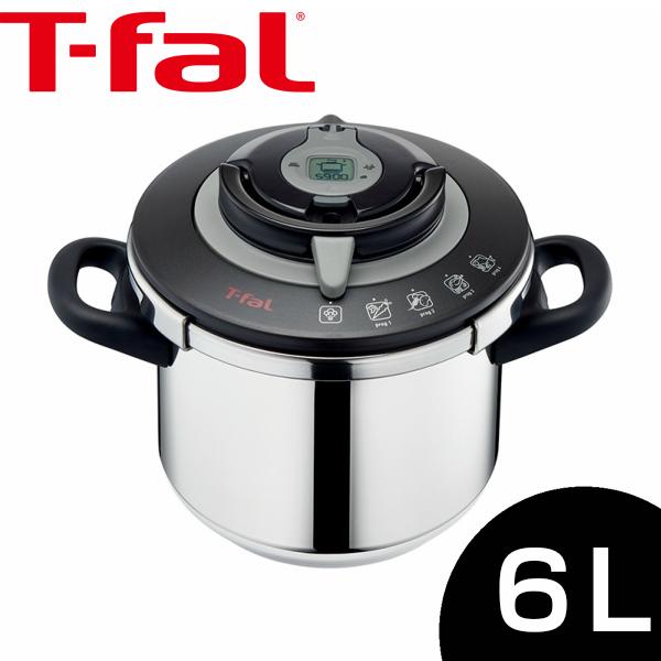 ティファール製 圧力鍋 【T-fal/T-FAL/ティファール】エクスペリエンス+ 圧力 鍋6L P4220746（百貨店・セレクトショップ限定）【IH対応調理器具】【10年保証付き】【ギフト包装・のし紙無料】【付属品：ガラスぶた、中かご、中かご台、レシピブック】[家庭用品][7821-1]