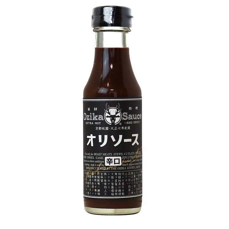 【オジカソース】BLACKオリソース 220ml【大正七年京都祇園生まれ】【中濃ソース/辛口ソース/スパイシー】～香辛料のきいた、大人のための辛口ソース～肉料理の下味やカレーにおすすめ】[食品][7822-1]