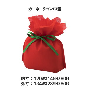 春 母の日 ラッピング用品 カーネーション巾着 LA345 不織布 サイズ （内寸）120x145x80 1セット20枚｜バレンタイン ラッピング用品 ホワイトデー 花 プレゼント ギフト お菓子 包装 包装袋 小分け ラッピング 袋 ギフト ギフトバッグ