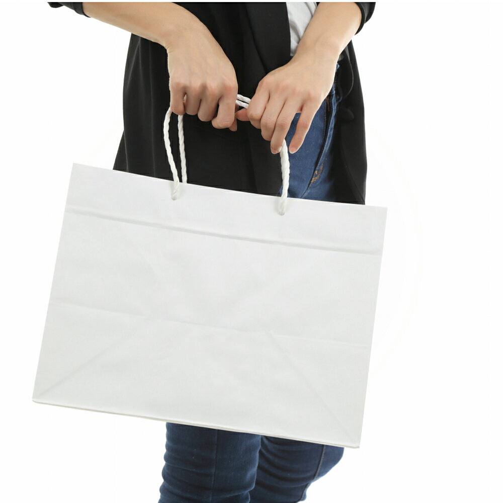 紙袋マチ広手提げ送料無料L-35フラット100枚350X220X270|引き出物手提げ紙袋ブライダルバッグ手提げ袋大A4ブライダル業務用ペーパバッグ白無地ケーキラッピングプレゼントプレゼント用品ギフトバッグ結婚式手提げ底広バック