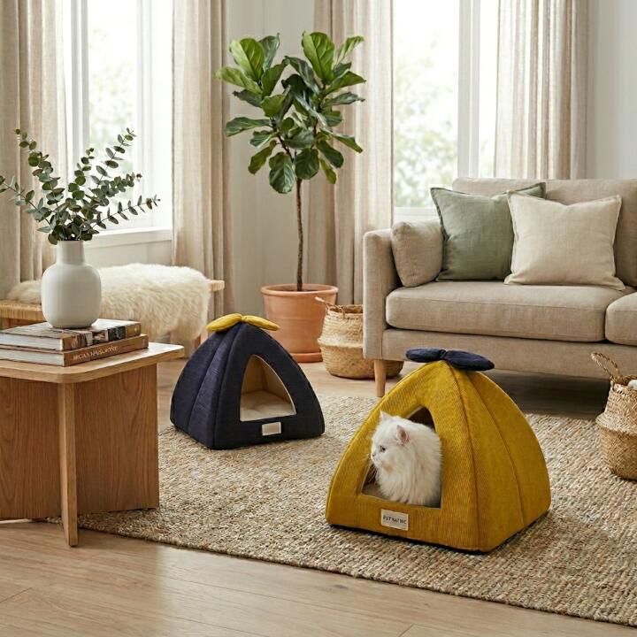 乐天商城 - ドーム 型 テント ベッド 約35×35×35cm ペット ペット用品 ハウス ペットベッド ふわふわ 犬 猫 冬 冬用 あったか おしゃれ 超小型犬 小型犬室内 猫用 かわいい クッション ボア