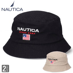 ノーティカ NAUTICA コットンツイル フラッグロゴ バケットハット 帽子 ロゴハット バケハ ブランド ハット SRORTY LOGO BUCKET HAT NT065