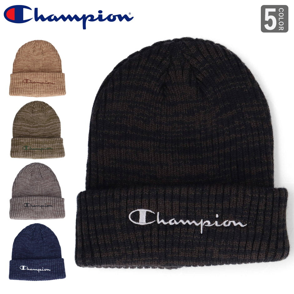 チャンピオン ニット帽 メンズ チャンピオン ミックスダブル ニット帽 ニットキャップ ビーニー ゴルフ あったか Champion mix knit cap 590-006A