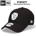 ニューエラ 9TWENTY ブラック ミルウォーキー ブルワーズ ローキャップ キャップ 帽子 ロゴ 920 NEW ERA BLACK Milwaukee Brewers