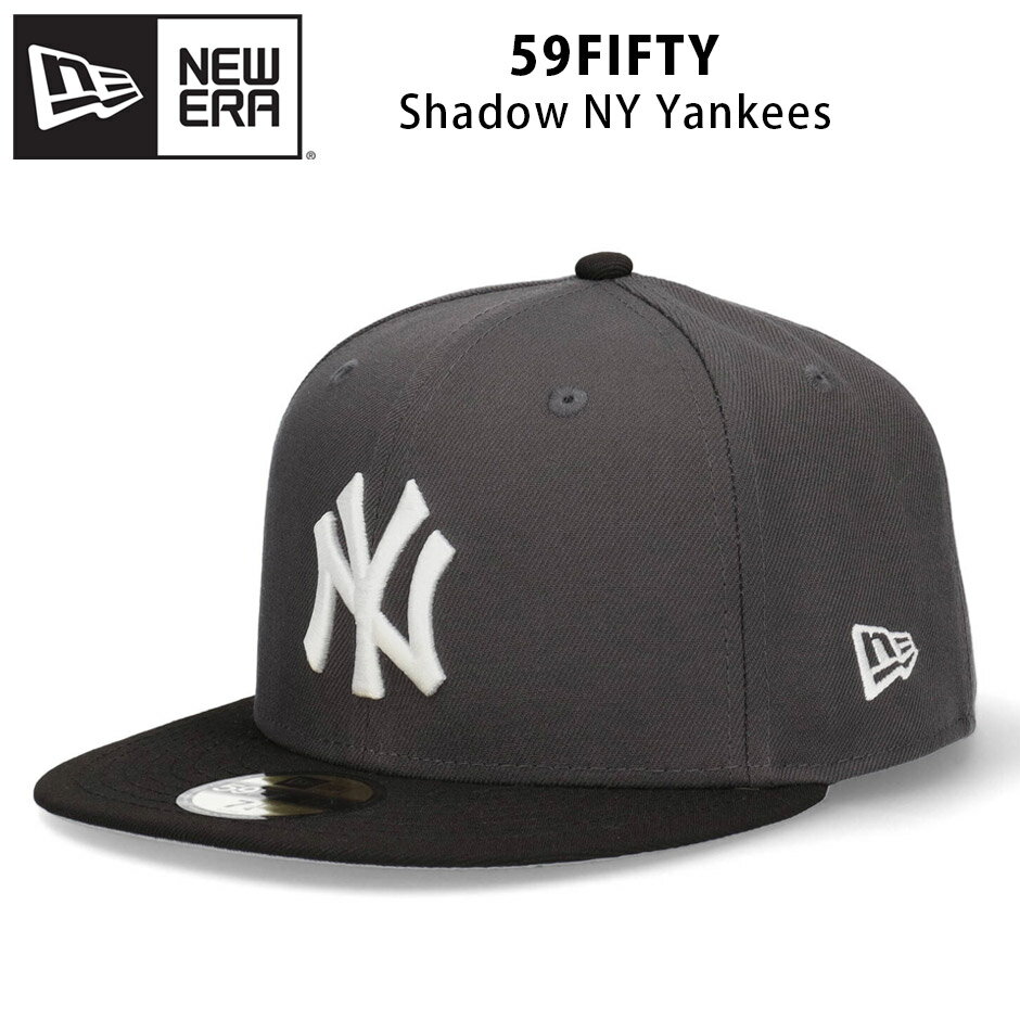 ニューエラ 59FIFTY シャドウ ニューヨーク ヤンキース キャップ NY 帽子 グラファイト 大きいサイズ ブランド 5950 NEW ERA NEW YORK YANKEES CAP MLB メジャーリーグ おしゃれ フラットバイザー ヤンキースキャップ