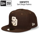 ニューエラ 59FIFTY サンディエゴ パドレス フラットバイザー キャップ 帽子 大きいサイズ ブランド MLB 5950 メジャーリーグ オルタネイト パーフェクトタン