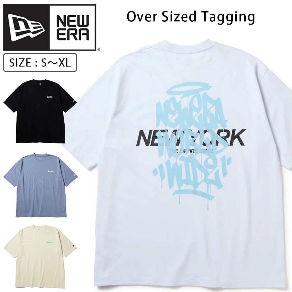 Rakuten - ニューエラ オーバーサイズ タギング 半袖 Tシャツ グラフィック SS TEE T tシャツ ロゴ クルーネック NEW ERA ビックサイズ 新作 メンズ レディース ブランド 大きいサイズ TEE S/S tee おしゃれ シンプル かっこいい 人気 TAGGING 白 黒 ホワイト ブラック