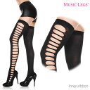 ストッキング ニーハイ オーバーニー シアー タイハイ ブラック サイドカットアウト ミュージックレッグ MUSICLEGS ML4656 セクシーラ..