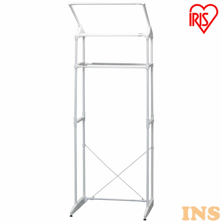 ランドリーラック スリム 防水パン対応 伸縮 2段 おしゃれ 縦型洗濯機 伸縮 洗濯機ラック 棚 ハンガーバー 洗面所 収納 脱衣所 一人暮らし 新生活 HLR...