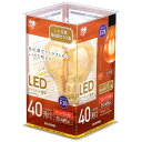 【目玉価格】 LED 電球 フィラメント LEDフィラメント電球 LDA4C-G-FK LED電球 照明 照明器具 LED照明 密閉形器具 レトロ風琥珀調ガラス製 キャンドル色 40形相当 長寿命 省エネ 節電 レトロ インテリア アイリスオーヤマ