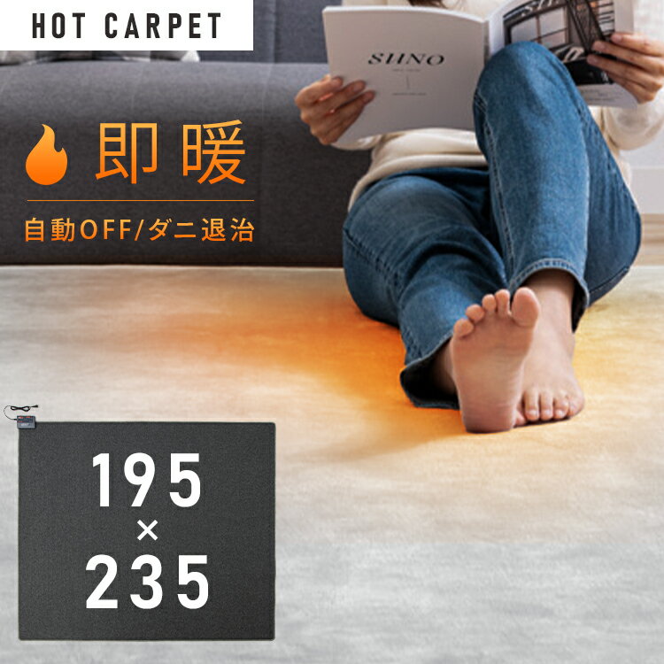 ホットカーペット 3畳 本体 約195×235cm電気カーペット 電気マット ホットマット 足元 足元暖房 温め 足元ヒーター …