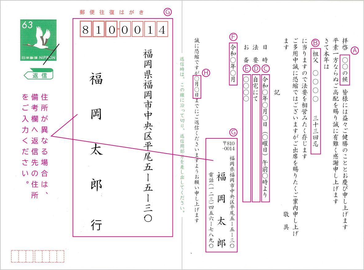 【法要はがき】【90枚】【往復はがき】【レターパックライト無料】