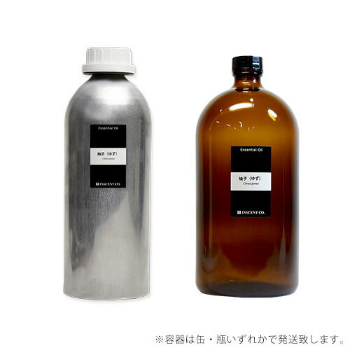 【PRO USE】柚子 ゆず 1000ml (高知県/四万十産) エッセンシャルオイル 精油 アロマオイル アロマ 大容量 業務用 インセント AEAJ 認定精油 日本アロマ環境協会 アロマディフューザー アロマ加湿器 (セール対象外商品)