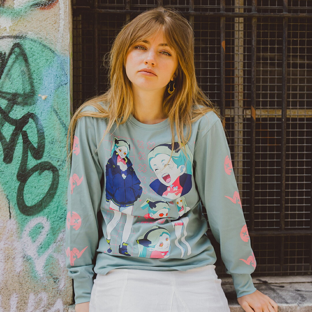 Cyberpunk Edgerunners Rebecca 長袖Tシャツ サイバーパンク エッジランナーズ レベッカ XS-3XL Insert Coin 公式 オフィシャル