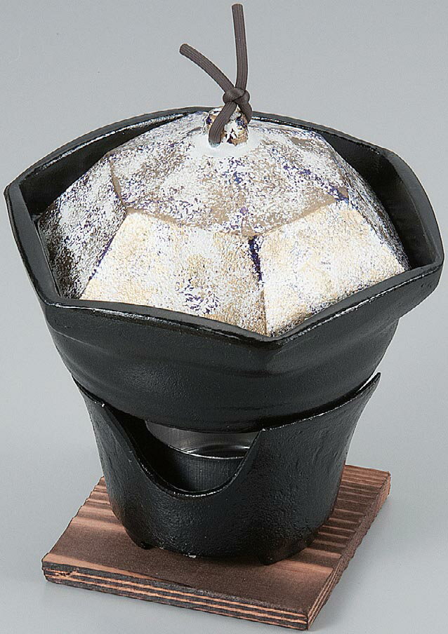 小鍋　14cm　六角鍋　タタキ柄