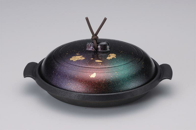 アルミ丸陶板　金彩　19cm　深型