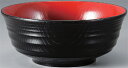 どんぶり超耐熱千段多用丼 黒内朱 18.4cm