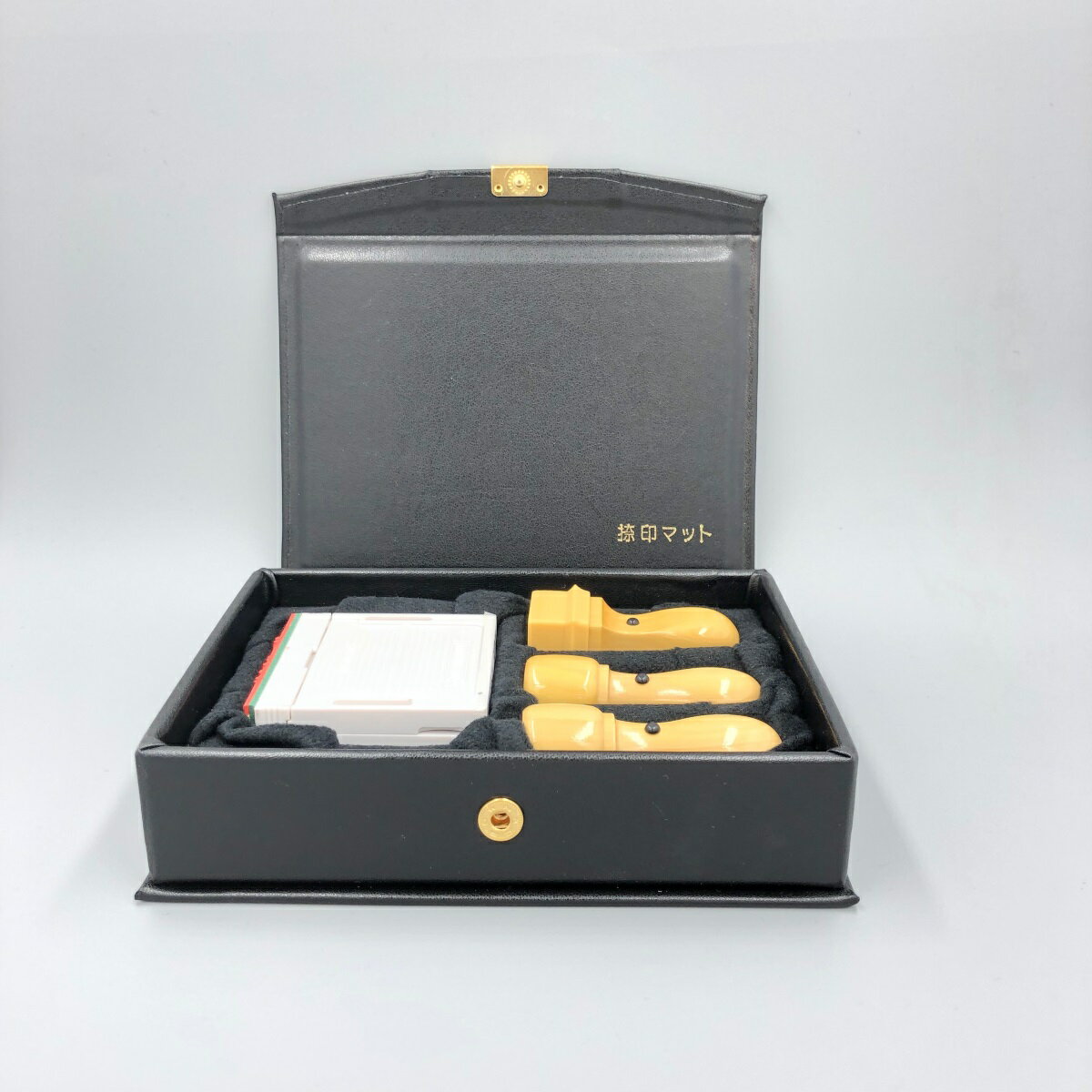 法人印鑑 3本セット＋ゴム印　法人印鑑セット 薩摩本柘　印鑑3本セット＋ゴム印　会社設立3本セットC【..