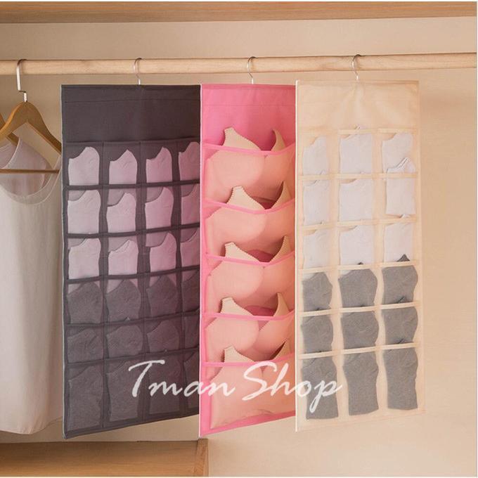 壁掛け袋 靴下 下着収納ハンギングバッグ クローゼット 省スペース 収納ポケット 生活雑貨 収納ラック 小物収納 両面収納 収納袋 壁面収納 壁掛け収納