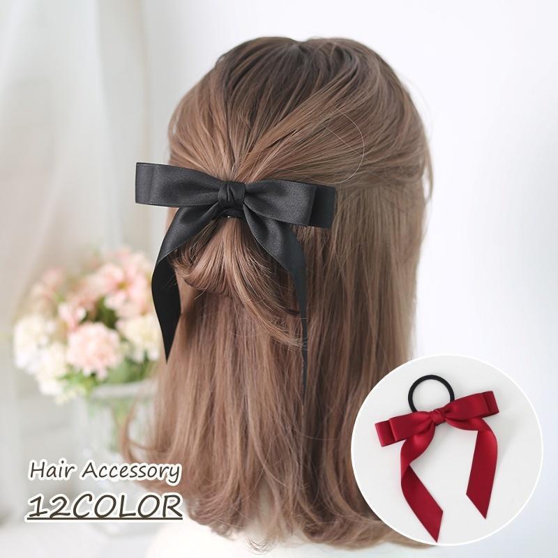 Rakuten - ヘアゴム レディース ヘアアクセサリー リボン ヘアリボン りぼん カラバリ豊富 かわいい おしゃれ 女性 女子 大人女子 ヘアアレンジ キュート