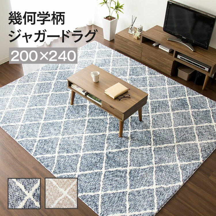 【超目玉価格】ラグ カーペット 200×240cm ジャガードラグ 幾何学柄 JGDR-KIKA-2024送料無料 ジャガードラグ カーペット 玄関 デザイン ラグ マット ダイニングラグ 韓国 3畳 おしゃれ 幅200 インテリア リビング 北欧【D】[outlet]