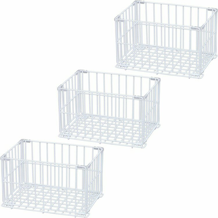 送料無料【3個セット】ワイヤーコンテナ WCO-S ホワイト・シルバー アイリスオーヤマ　一人暮らし 家具 新生活