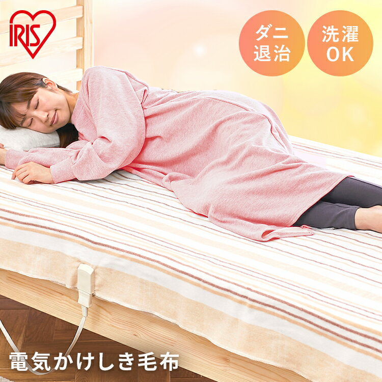 電気毛布 掛け敷タイプ EHB-1813-T ブラウン電気毛布 掛け敷タイプ 敷く 掛ける 毛布 季節家電 冬物 寝具 丸洗い 冬物寝具 快眠 あったか あったか家電 室温センサー 省エネ 寒さ対策 冷え性 冬 アイリスオーヤマ[2412SI]のサムネイル