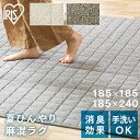 ラグ カーペット 洗える 夏 夏用 センターラグ 185×185 185×240 2畳 3畳 ラグマット ウレタン ホットカーペットカバー ホットカーペット対応 敷物 麻混 リネン おしゃれ シンプル 夏用ラグ サマーラグ アイリスオーヤマ ORG-A 【AR対応】
