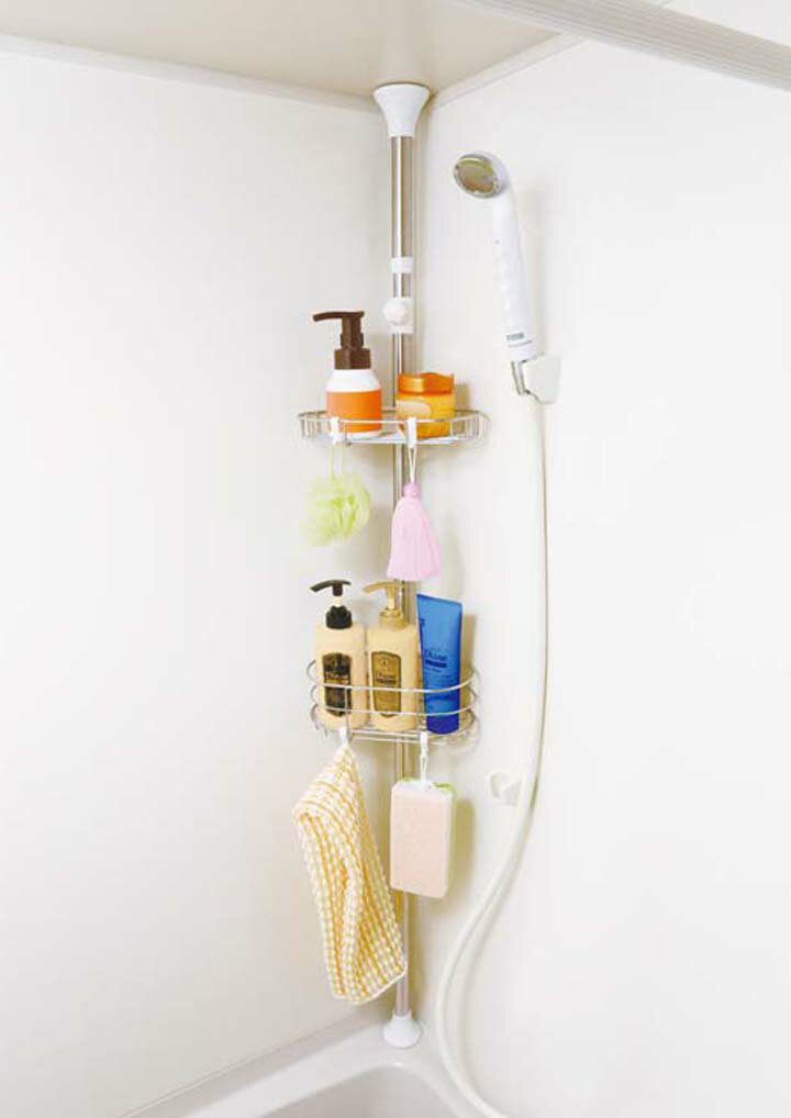 ステンレス浴室突張りラック 2段 BLT-19S アイリスオーヤマ[在]　一人暮らし 家具 新生活