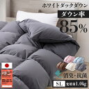 羽毛布団 シングルロング 掛け布団 掛布団 日本製 ホワイトダックダウン 85% 1.0kg シングル かさ高120mm以上 300dp以上羽毛ふとん 国産 冬用 あったか 冬 抗菌 消臭 花柄 シングルロング 羽毛入り【D】