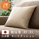 クッション 低反発チップヌードクッション(2個入) 生成り 10107クッション 中身 低反発 背当て 45角 インテリア 国産 低反発チップ 45×45 ヌー...