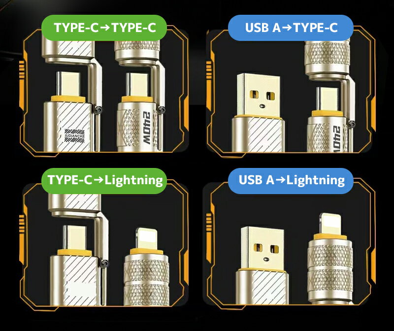 ��®���ť����֥� 4in1 240W��®���� �ѵ��� USB���ꥳ�󥱡��֥� TYPE-C iPhone 1.2M 1.5M 2M PD3.1 �����֥� 480Mbps type-c�����֥� ����ǽ���å� �ǡ���ž�� �����˶��� ��� ������� iPhone16/iPhone15/iPhone13���꡼��/Android/�Ρ��ȥѥ������Ŭ�� ����