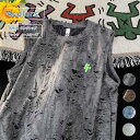 タンクトップ Tシャツ 冷感 ラウンドネック ベスト メンズ ロゴ ダメージ加工 コットン ノースリーブ 無地 薄手 インナー 重ね着 トップス シンプル ゆったり かっこいい カジュアル 夏 送料無料
