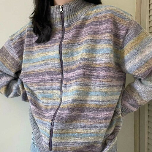 ニットカーディガン 長袖 カジュアル レインボーストライプ レディース 春服 暖かい ニット カーディガン おしゃれ 通勤 通学 大人 人気 プレセント 彼女 女の子 送料無料 ニットカーディガン 長袖 カジュアル レインボーストライプ レディース 春服 暖かい ニット カーディガン おしゃれ 通勤 通学 大人 人気 プレセント 彼女 女の子 送料無料