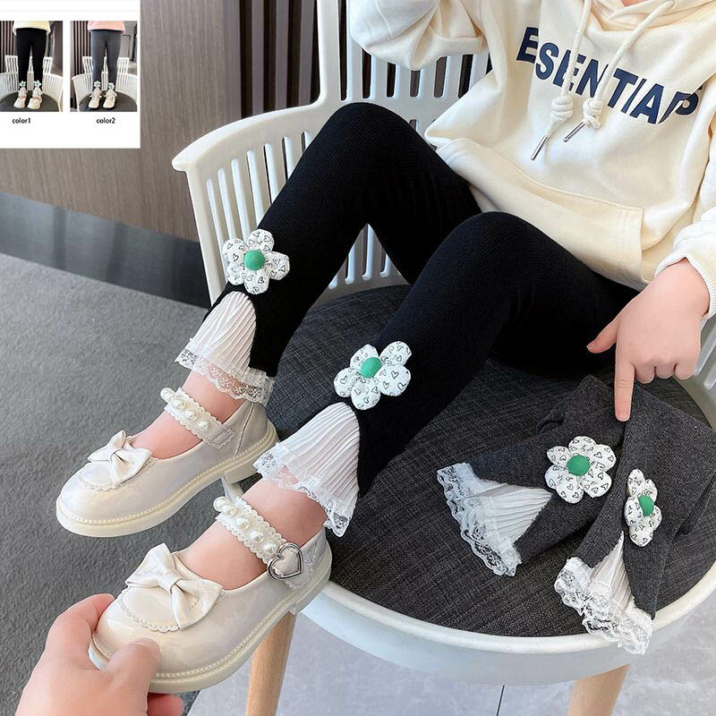 【ブラックフライデー最大2000円OFF】キッズレギンス 子供用レギンス キッズ用 キッズレギンス 子供用 子どもスパッツ 女の子 レギンス 可愛い 立体的な花付き ファッション バネ力 かわいい おしゃれ 送料無料