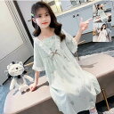\スーパーSALE 10%OFF/キッズ パジャマ 子供 寝る着 レース本 リボン クマ柄 通気性 肌触りがよい かわいい ルームウェア ジュニア お誕生日 プ...