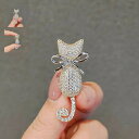 ブローチ ねこ 猫 ラインストーン おしゃれ 結婚式 ラインストーン キラキラ アクセサリー お呼ばれ ストールピン ピンバッチ 入学式 卒業式 演奏会 発表会...
