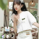 Tシャツ レディース 半袖 トップス シャツ vネック さくらんぼ チェリー レディース 春夏 薄手 可愛い ギフト プレゼント 送料無料