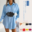 ベルト レディース 太 結婚式 ドレス ベルト フラワー 花 かっこいい バックル ゴールド ウエストマーク パーティードレス 送料無料(4)