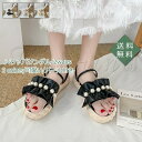 スリッパサンダル レディース サマーサンダル 2ways 可愛い パール付き フラット 歩きやすい 履きやすい 美脚 カジュアル 通勤 オシャレ 送料無料(4)