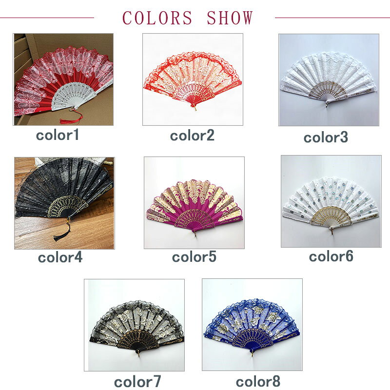 REMAXの＼割引クーポン有！／扇子 レディース レース シルク せんす 花柄 折りたたみ プレゼント ギフト 踊り用 お祭り 透かし彫り レトロ 中国風 きれいめ オシャレ 送料無料｜アングル2